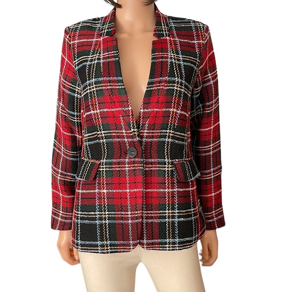 NWT Vintage Appleseed’s Multicolor Plaid Blazer Preppy